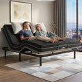 Artiss Adjustable King Bed Base & Giselle 18 cm Memory-Foam Mattress Set – Black