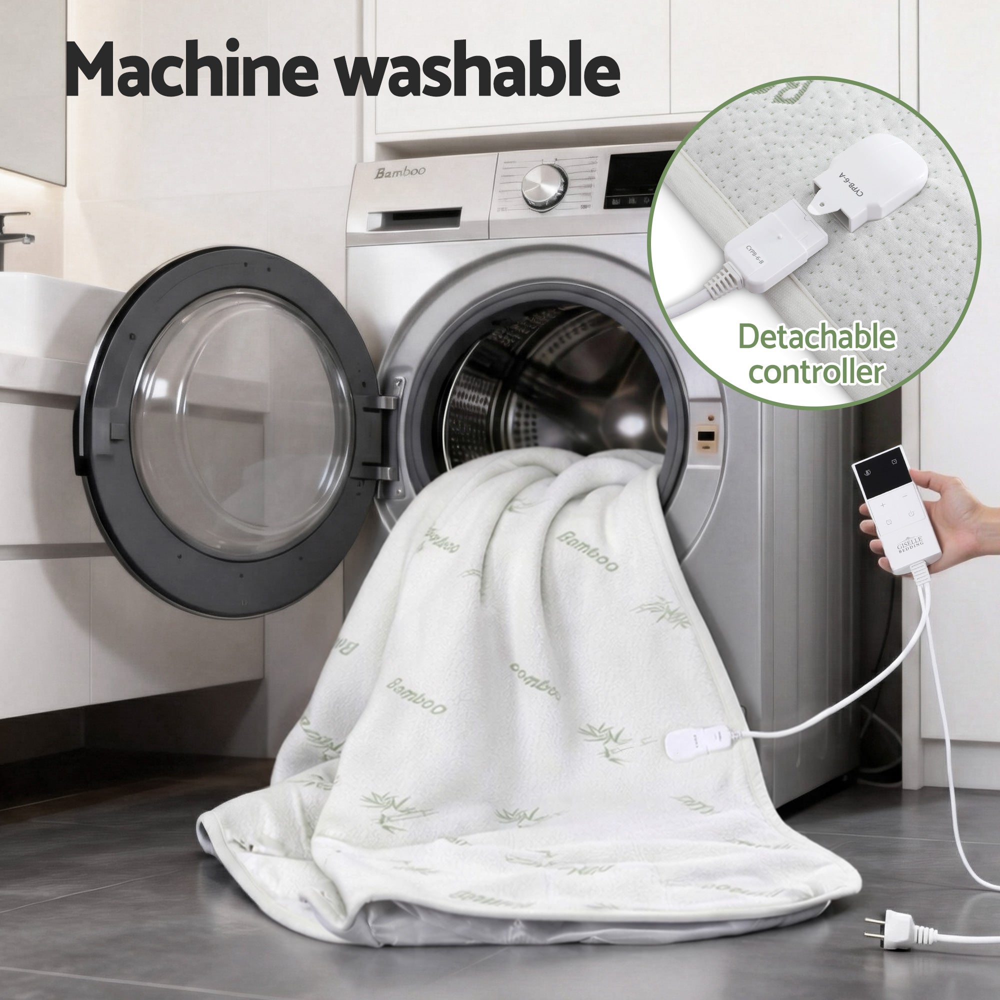 Giselle Bedding Bamboo-Fabric Electric Blanket – Double