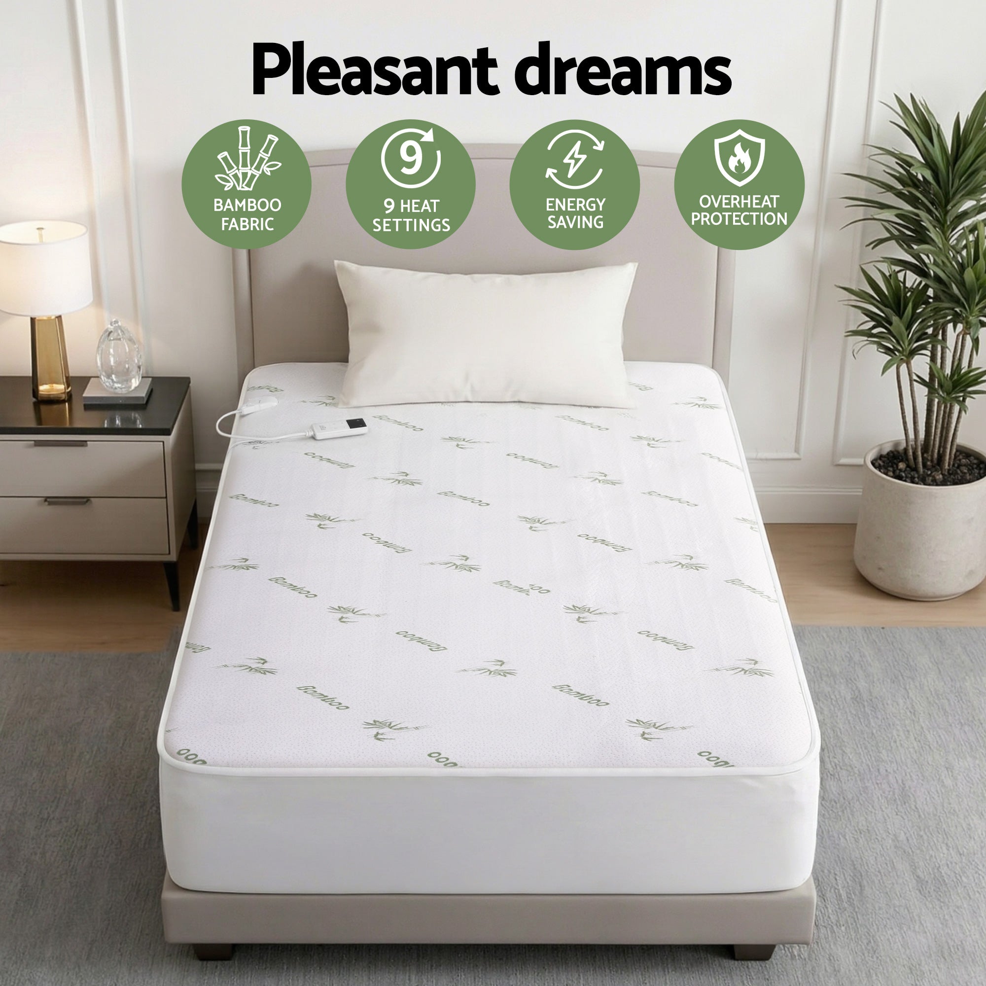 Giselle Bedding Bamboo-Fabric Electric Blanket – Single