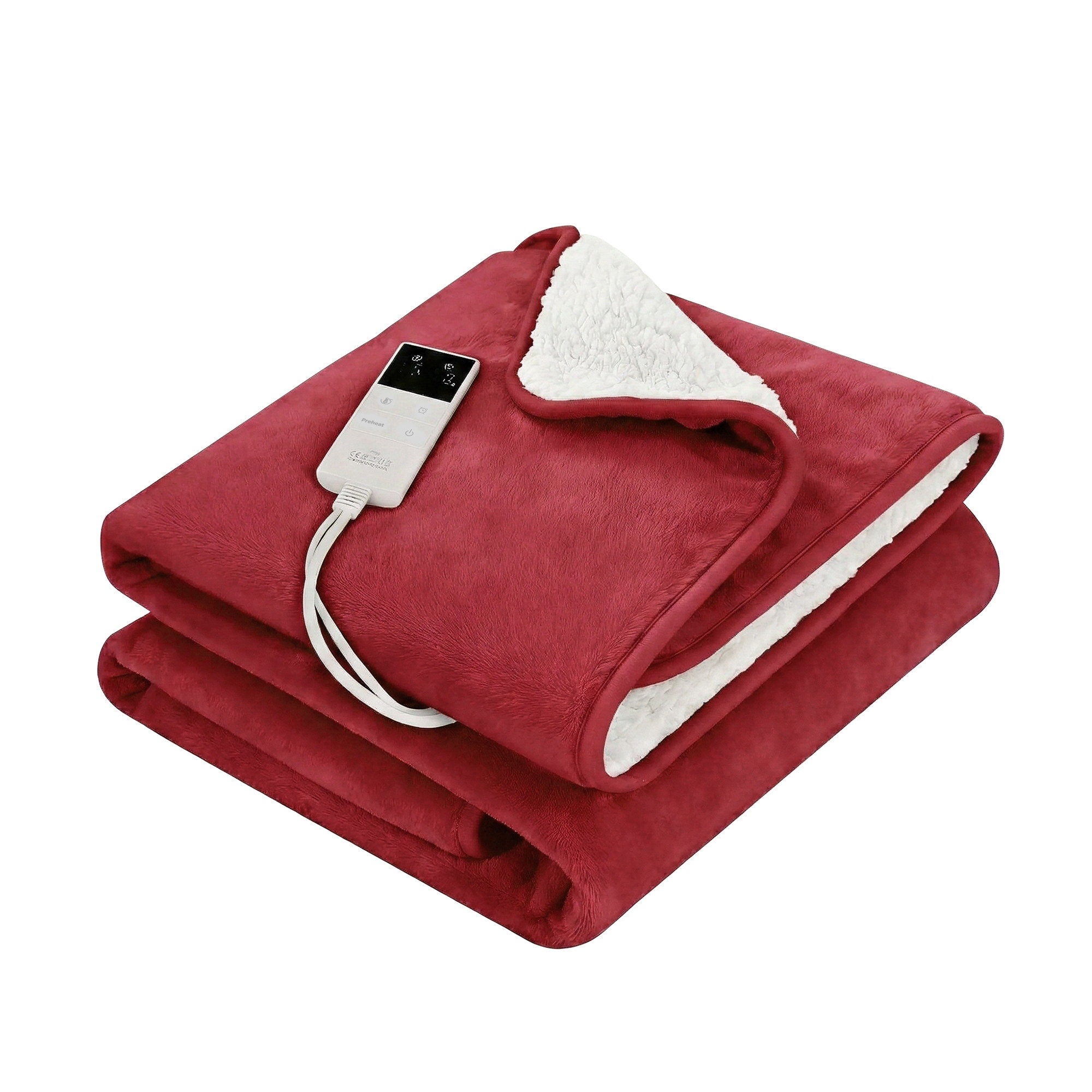 Giselle Bedding Electric Throw – Burgundy, 160 × 130 cm