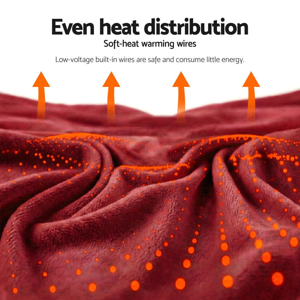 Giselle Bedding Electric Throw – Burgundy, 160 × 130 cm