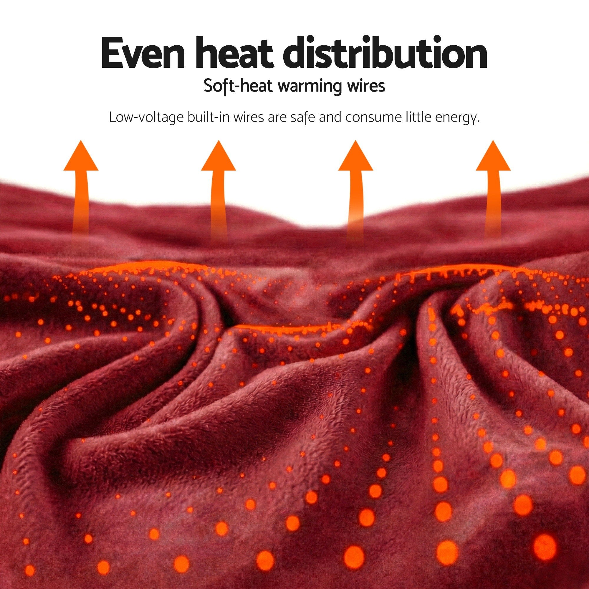 Giselle Bedding Electric Throw – Burgundy, 160 × 130 cm