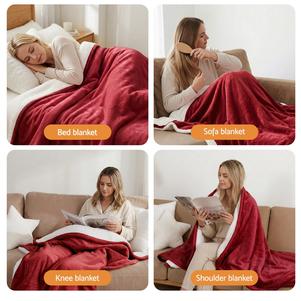 Giselle Bedding Electric Throw – Burgundy, 160 × 130 cm