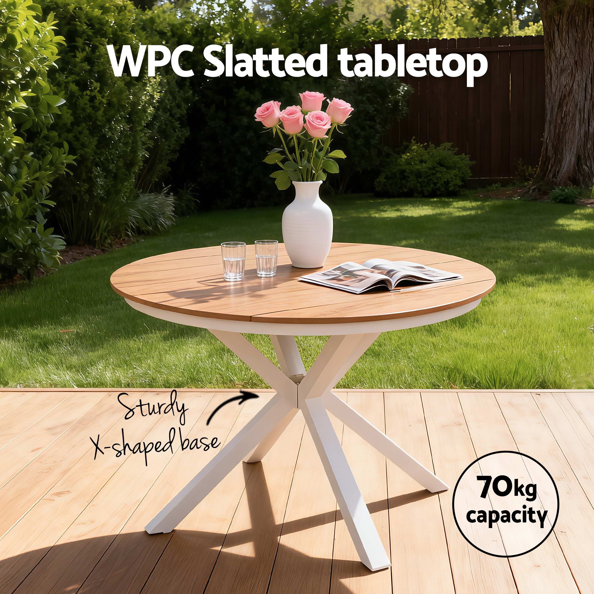 Gardeon 5PCS Outdoor Dining Set Table and Chairs Patio Garden Furniture Lattice