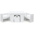 Keezi 3PCS Kids Table and Chairs Set Storage Toys Play Activity Desk