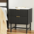 Artiss 2-Drawer Bedside Table with Metal Frame – Black