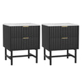 Artiss MDF Bedside Tables with 2 Drawers – Black, Set of 2
