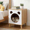 Artiss Cat-Nest Side Table with Pine-Wood Legs – 40 cm