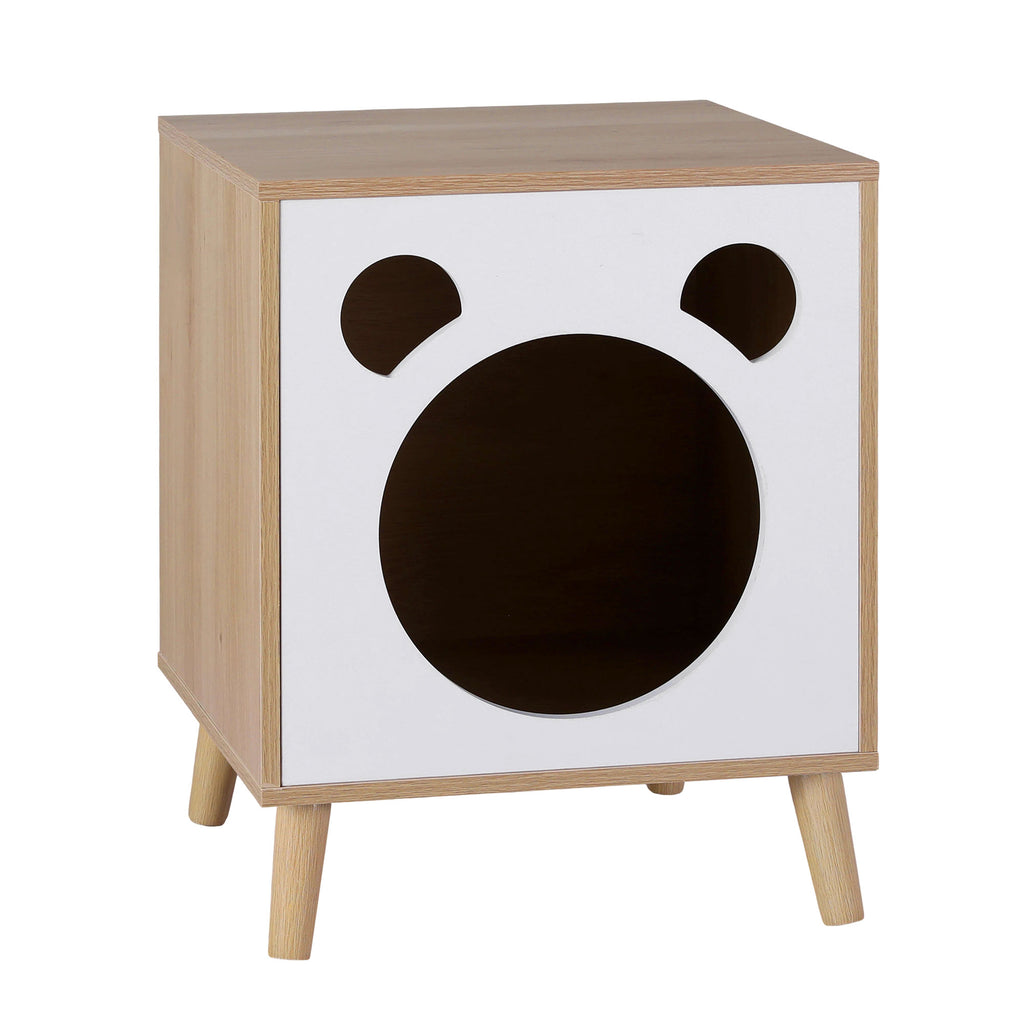 Artiss Cat-Nest Side Table with Pine-Wood Legs – 40 cm