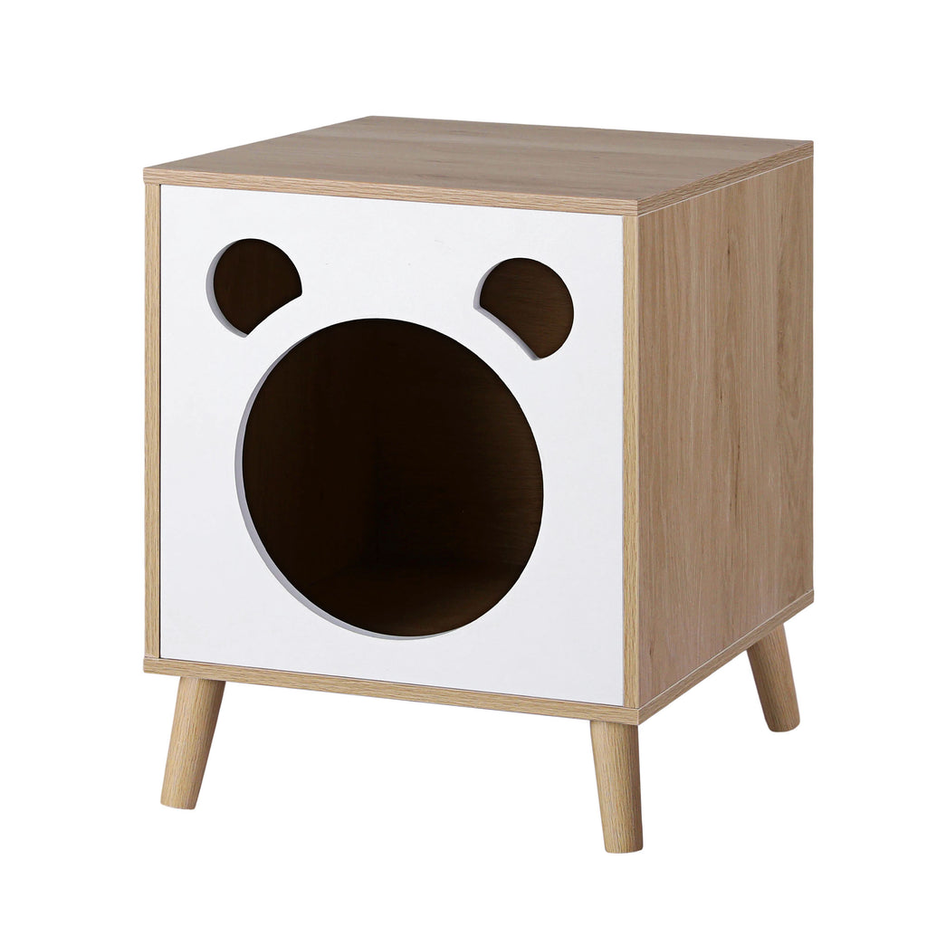Artiss Cat-Nest Side Table with Pine-Wood Legs – 40 cm