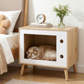 Artiss Cat-Nest Side Table with Pine-Wood Legs – 60 cm