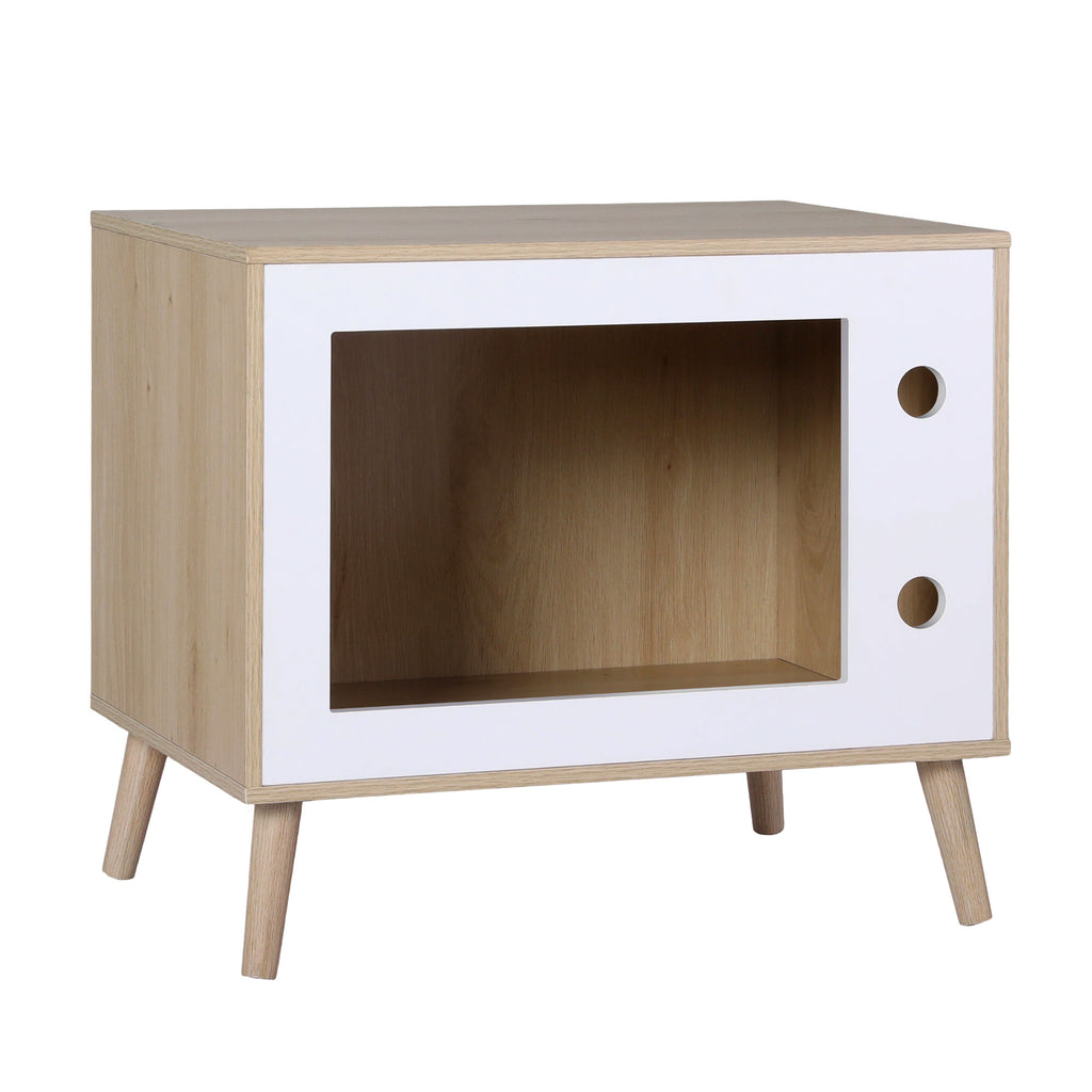 Artiss Cat-Nest Side Table with Pine-Wood Legs – 60 cm