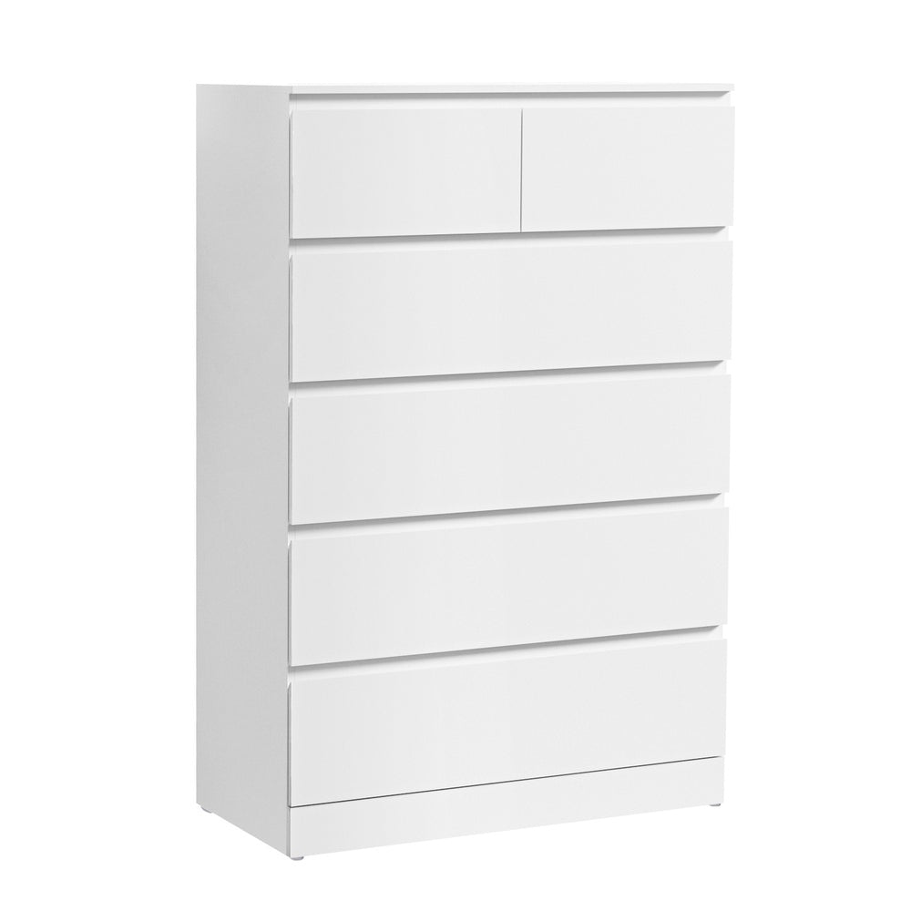 Artiss Pepe 6-Drawer Tallboy – White