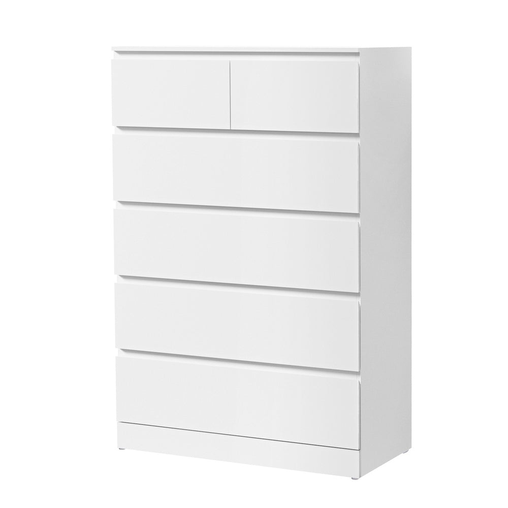 Artiss Pepe 6-Drawer Tallboy – White