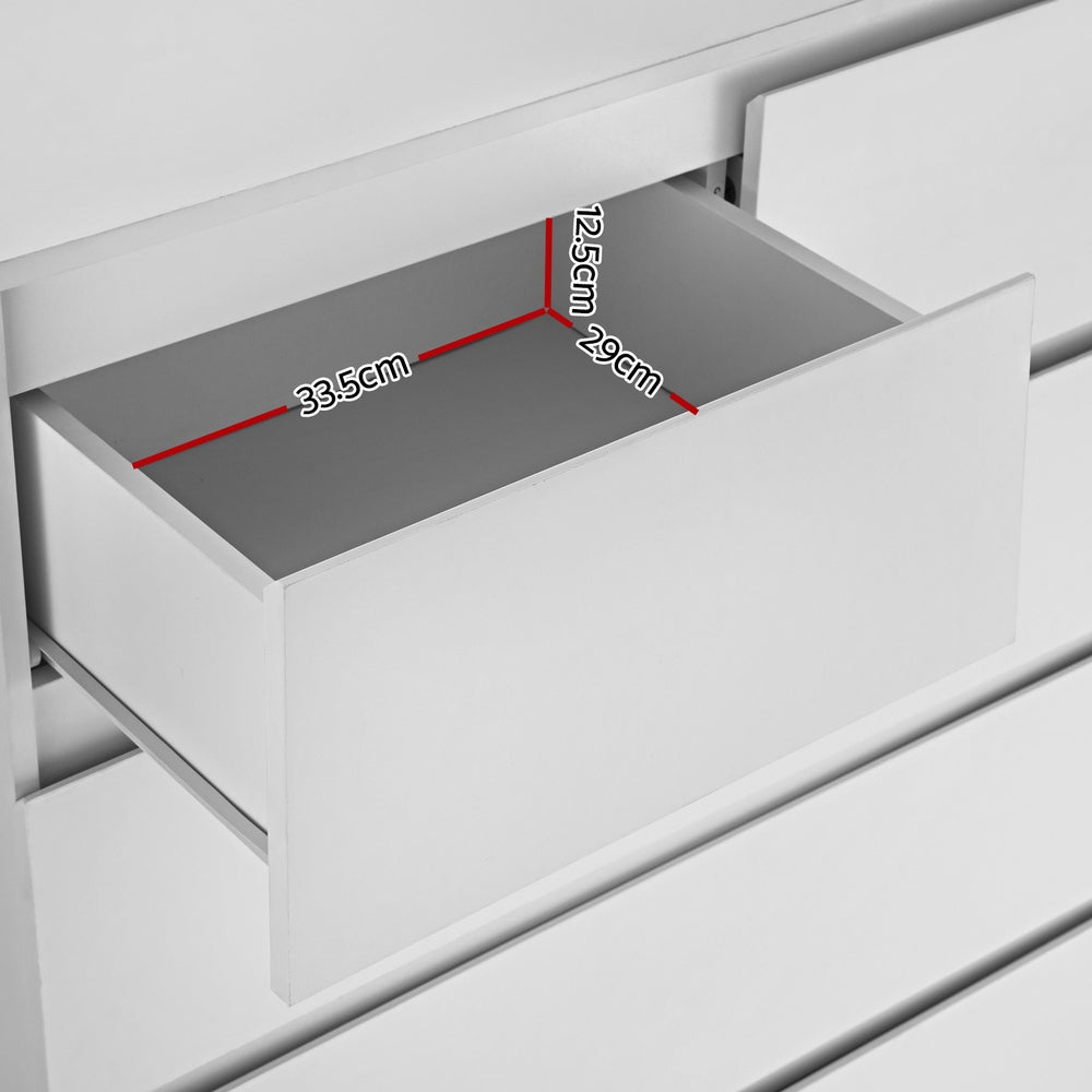 Artiss Pepe 6-Drawer Tallboy – White