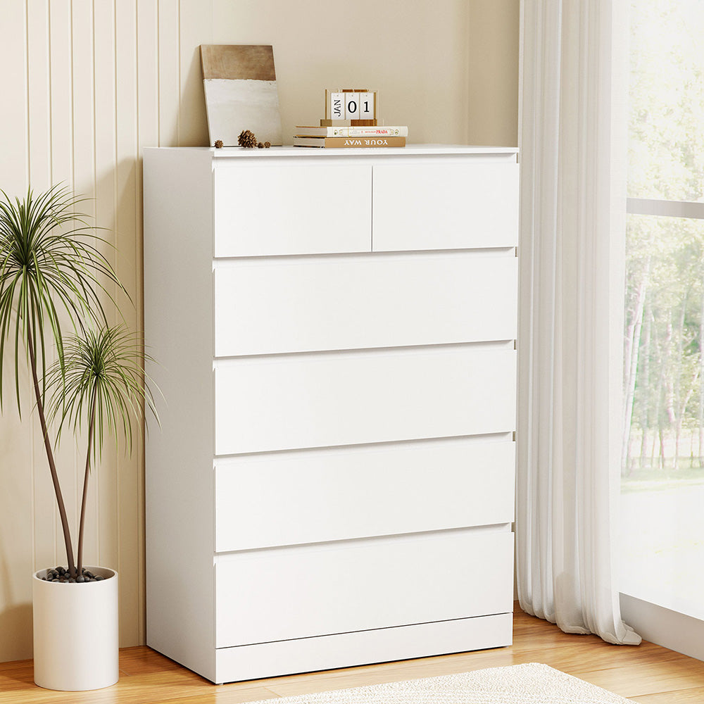 Artiss Pepe 6-Drawer Tallboy – White