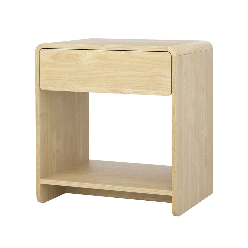 Artiss Bedside Table with Drawer and Open Shelf – Pine Look