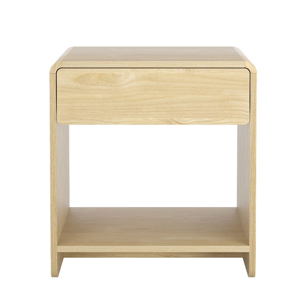Artiss Bedside Table with Drawer and Open Shelf – Pine Look