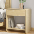 Artiss Bedside Table with Drawer and Open Shelf – Pine Look
