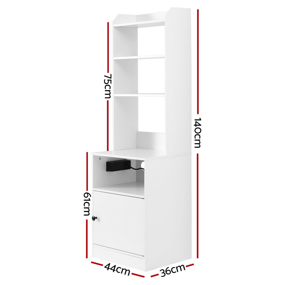 Artiss Tall Charging Storage Cabinet – White