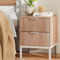Artiss Lura 2-Drawer Bedside Table – Pine and White