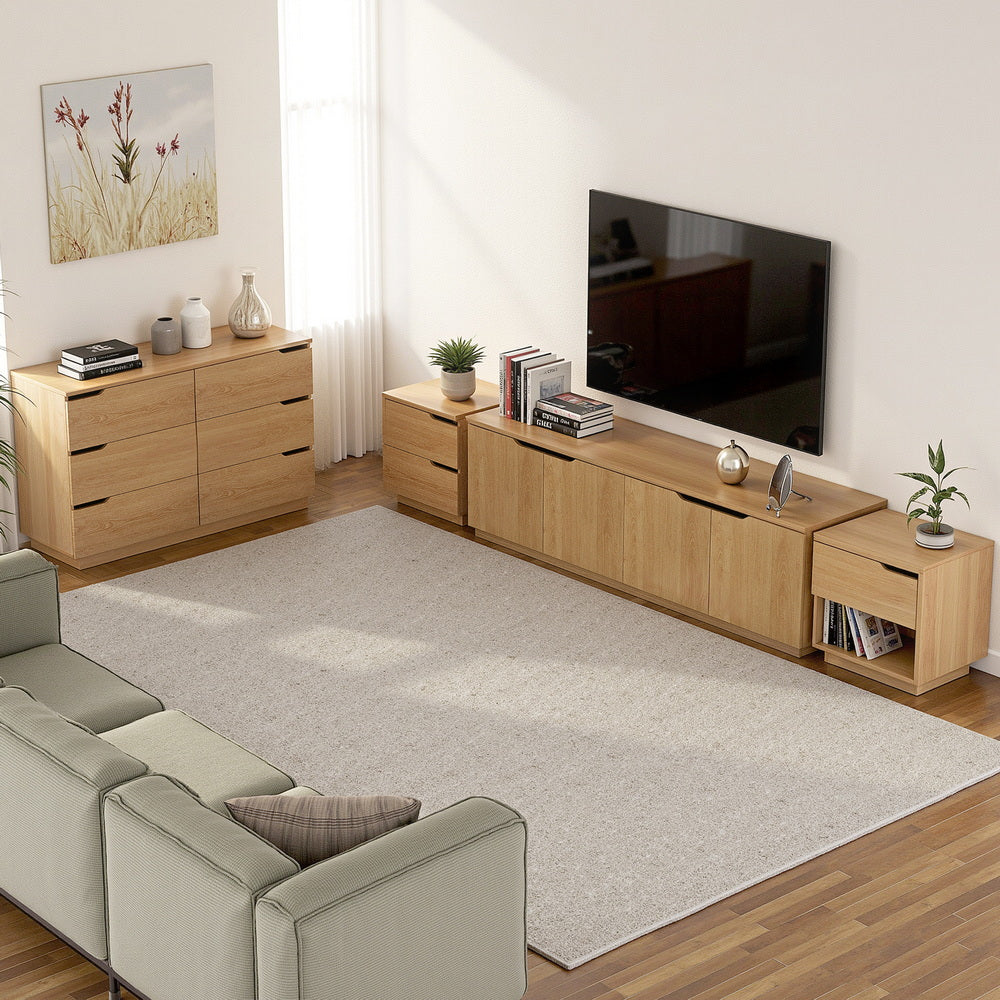 Artiss 2-Drawer Bedside Table – Pine Look