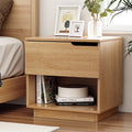Artiss Bedside Table with Drawer and Open Shelf – Pine Look