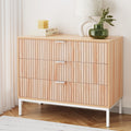 Artiss Lura 3-Drawer Cabinet with Metal Legs – Pine and White