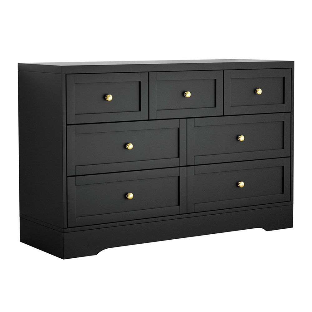Artiss 7-Drawer Lowboy – Black