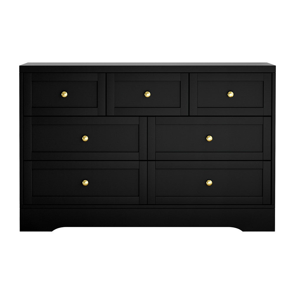 Artiss 7-Drawer Lowboy – Black