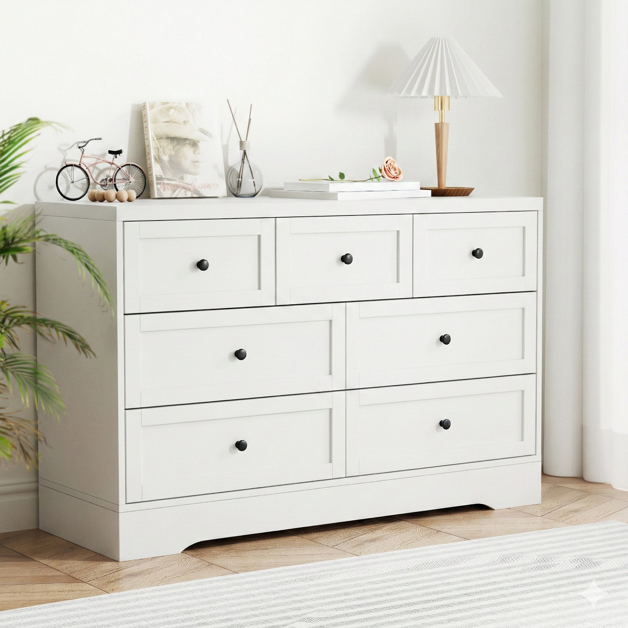Artiss 7-Drawer Lowboy – White