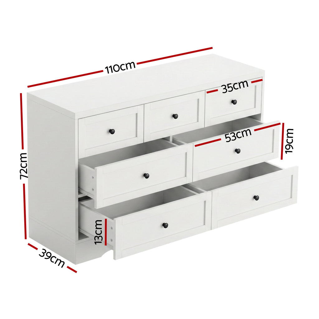 Artiss 7-Drawer Lowboy – White