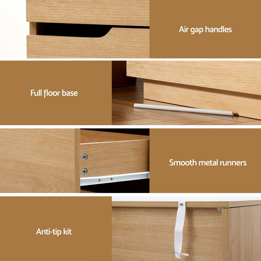 Artiss 6-Drawer Lowboy Cabinet – Pine
