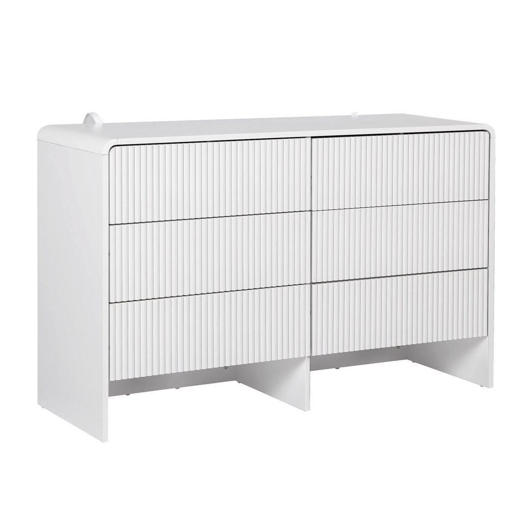 Artiss 6-Drawer Lowboy Cabinet – Beige