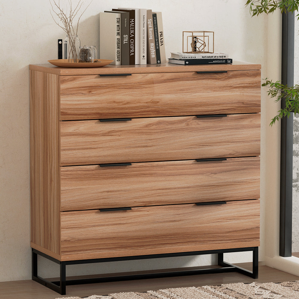 Artiss 4-Drawer Cabinet – Rust Oak