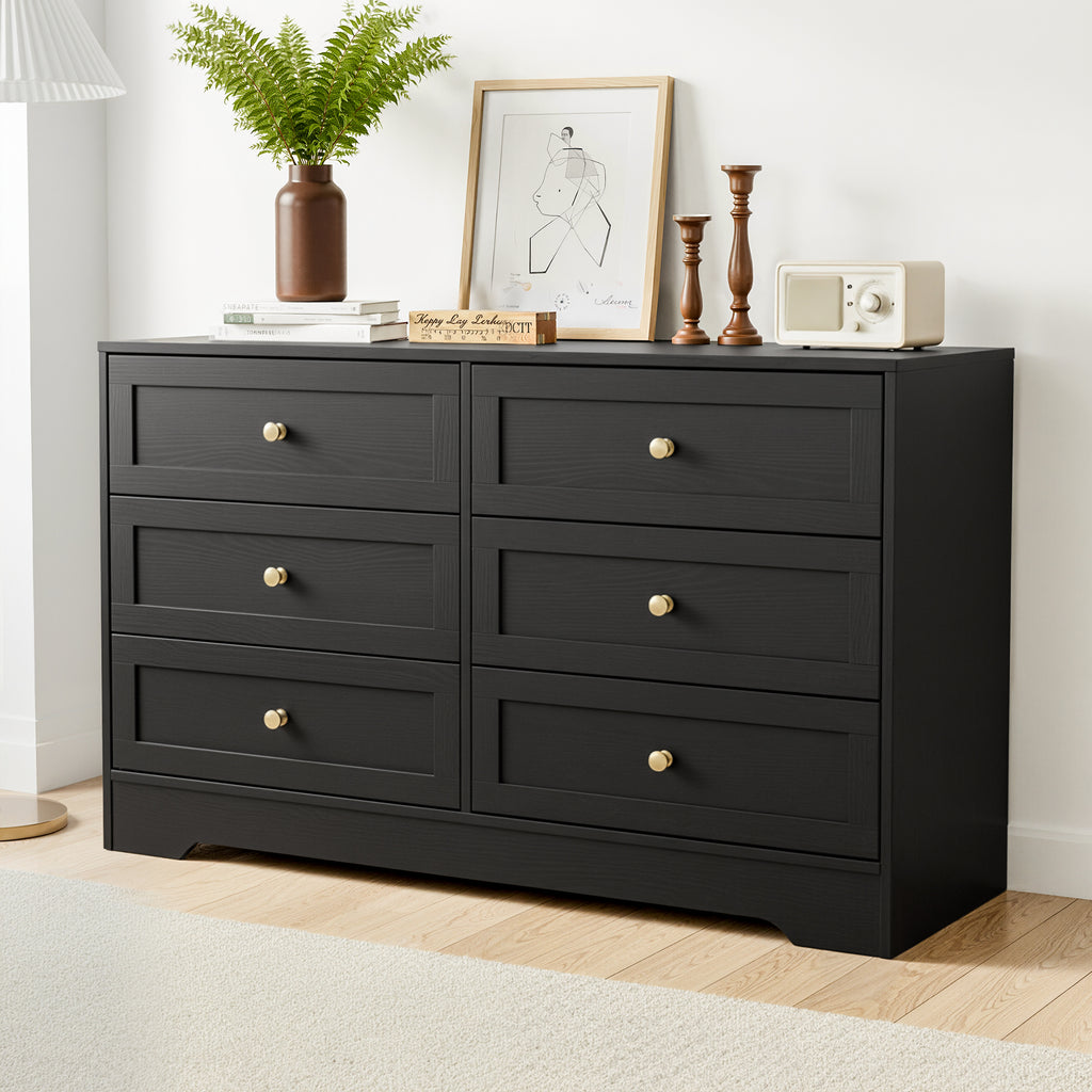 Artiss Leif 6-Drawer Lowboy – Black