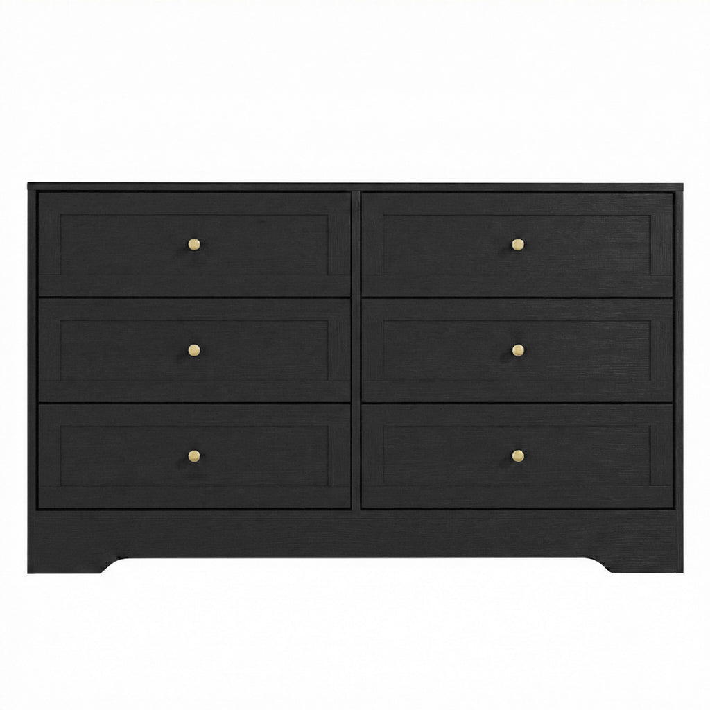 Artiss Leif 6-Drawer Lowboy – Black