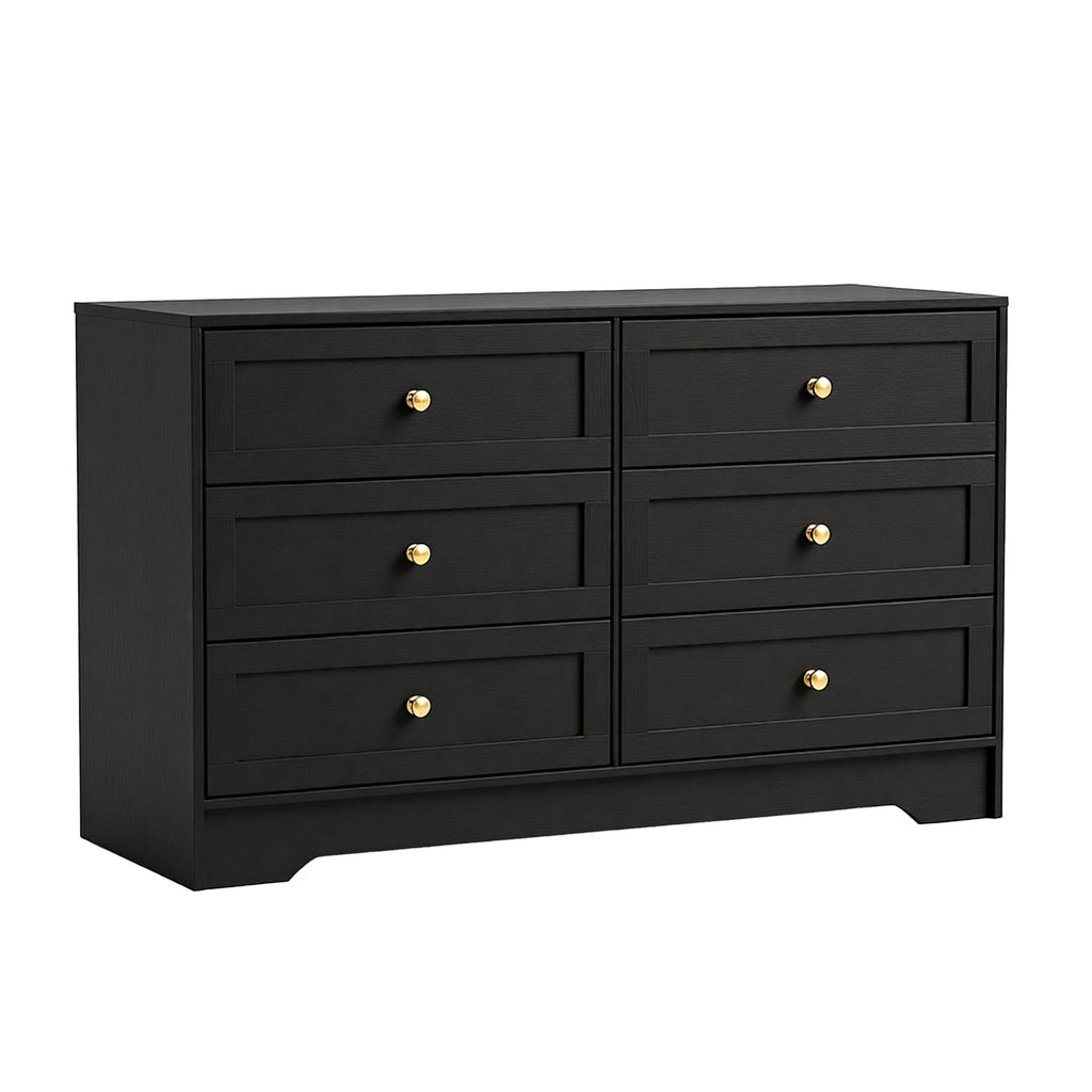 Artiss Leif 6-Drawer Lowboy – Black