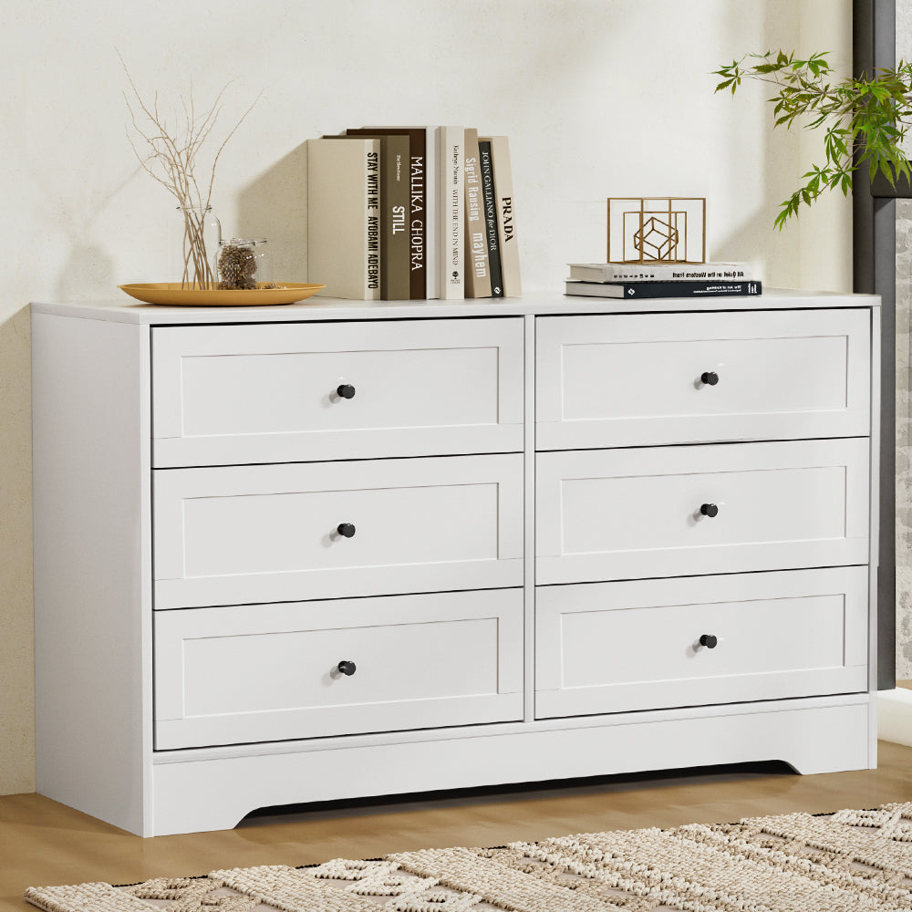 Artiss Leif 6-Drawer Lowboy – White