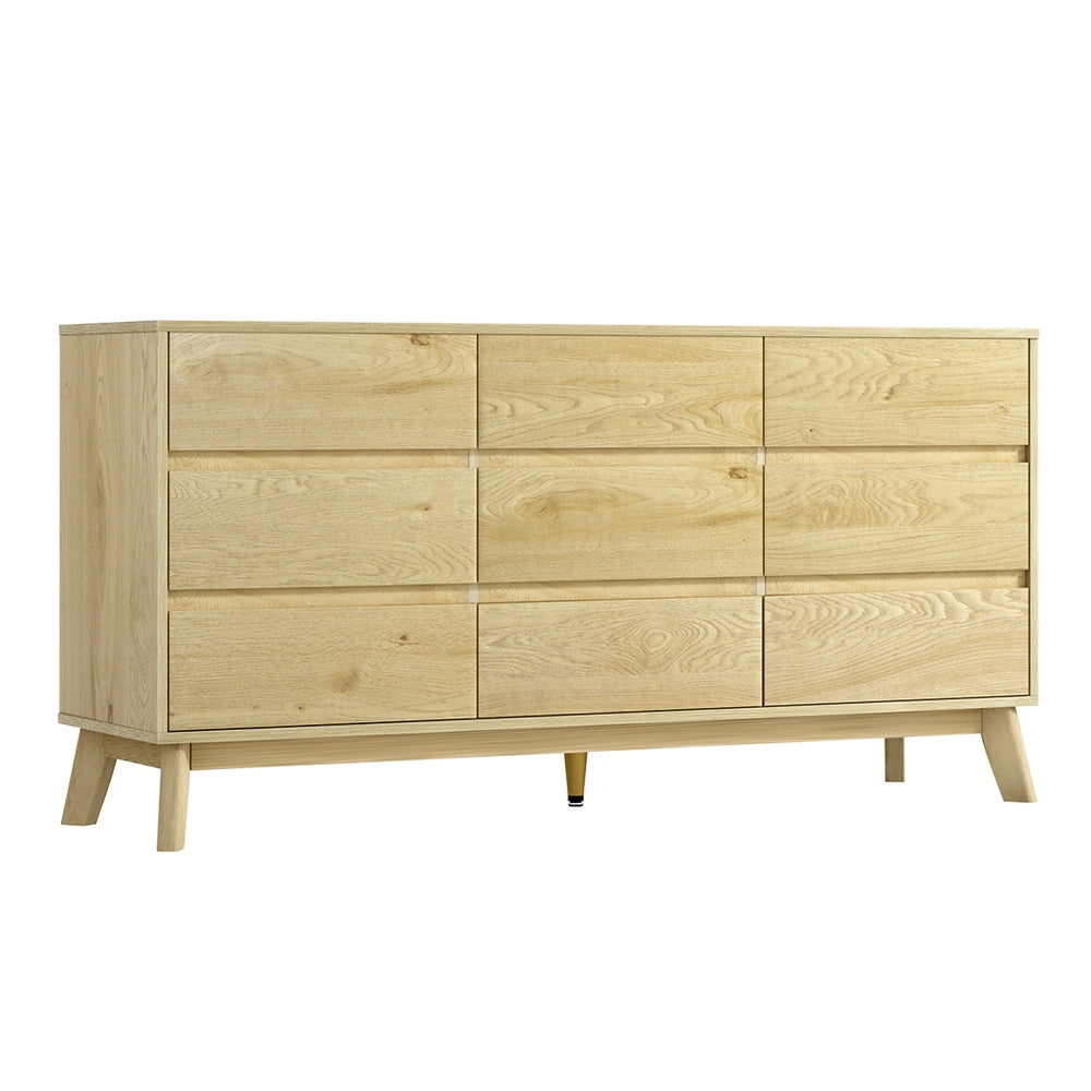 Artiss Xavi 9-Drawer Lowboy – Pine