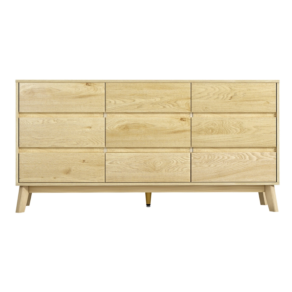 Artiss Xavi 9-Drawer Lowboy – Pine