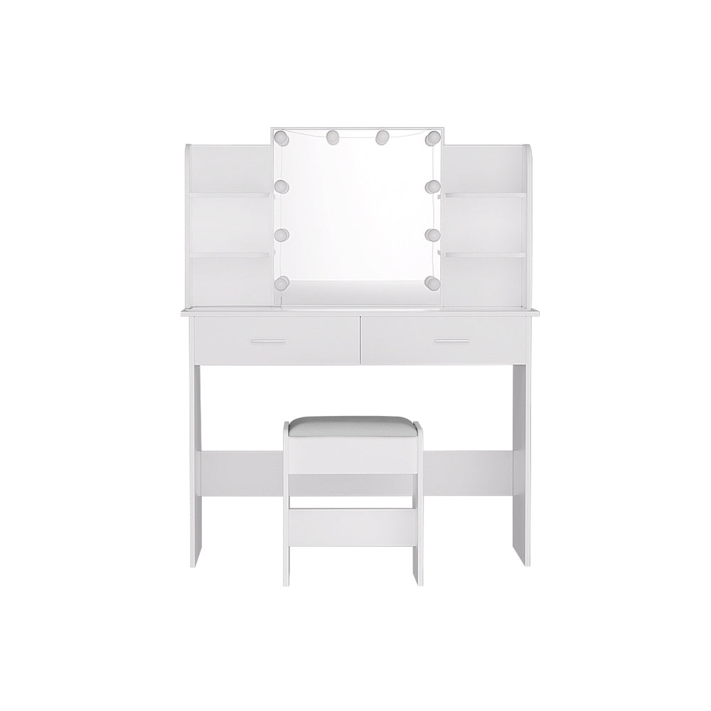 Artiss Dulcea Dressing Table with LED Mirror and Stool – White