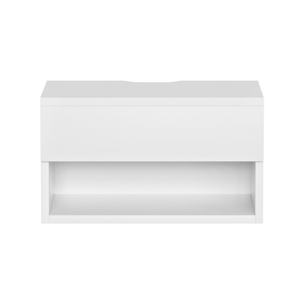 Artiss Floating Bedside Table with Drawer and Shelf – White