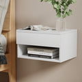 Artiss Floating Bedside Table with Drawer and Shelf – White