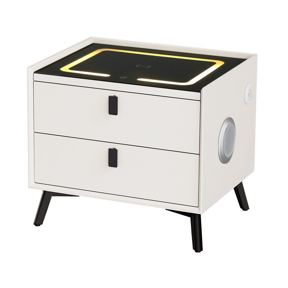Artiss Aika Smart Bedside Table with Wireless Charging and Speaker – White