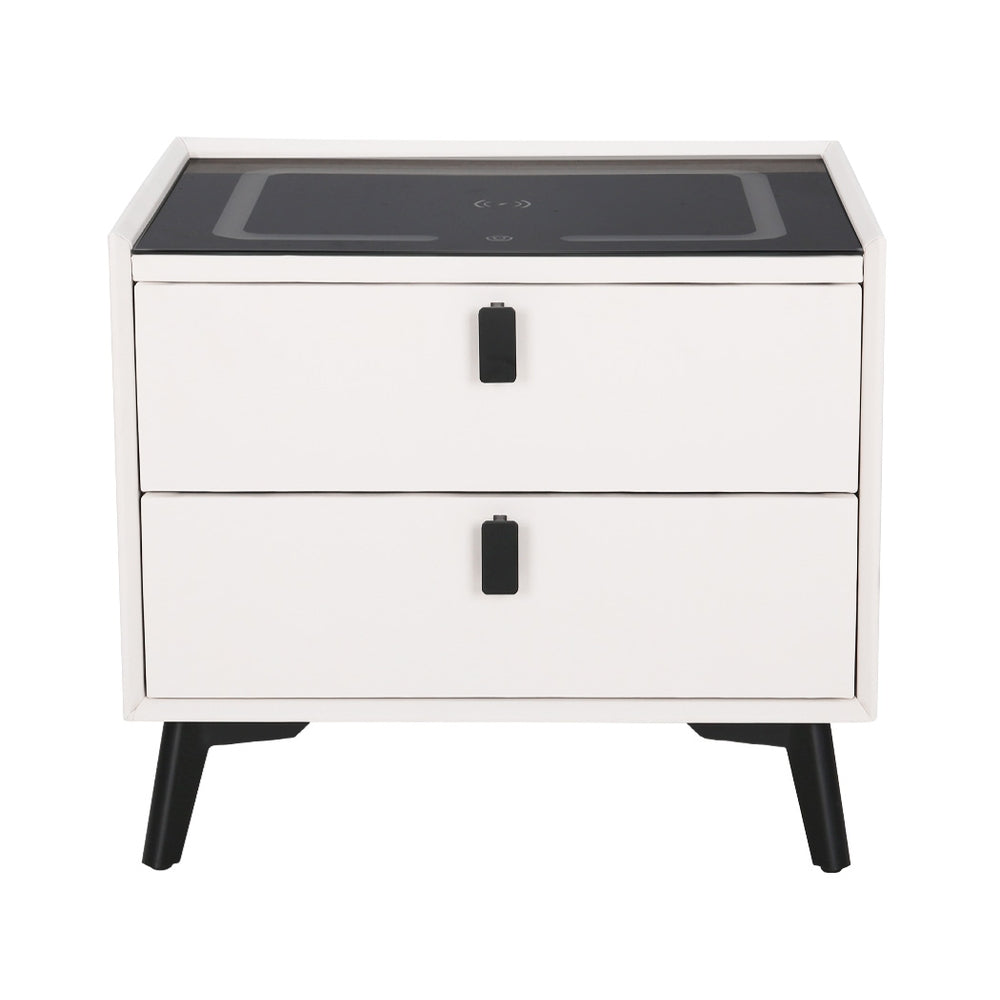 Artiss Aika Smart Bedside Table with Wireless Charging and Speaker – White