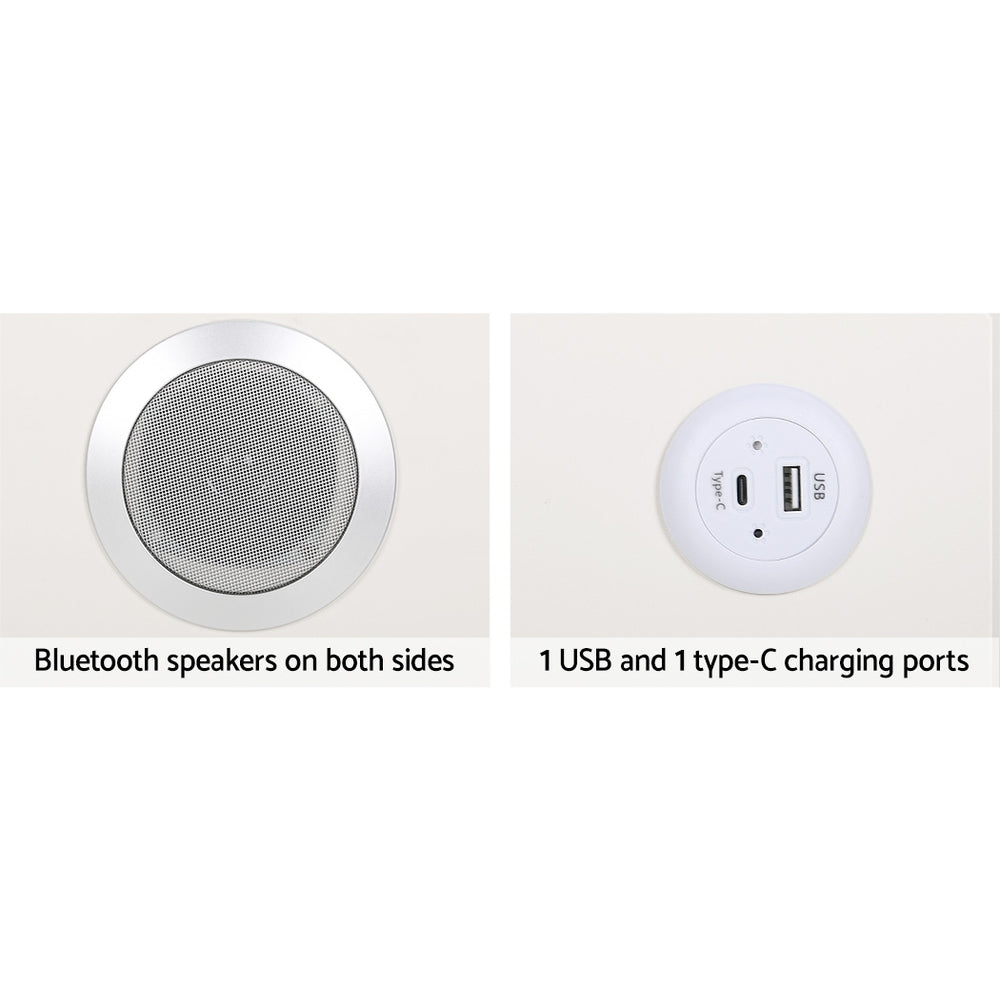 Artiss Aika Smart Bedside Table with Wireless Charging and Speaker – White