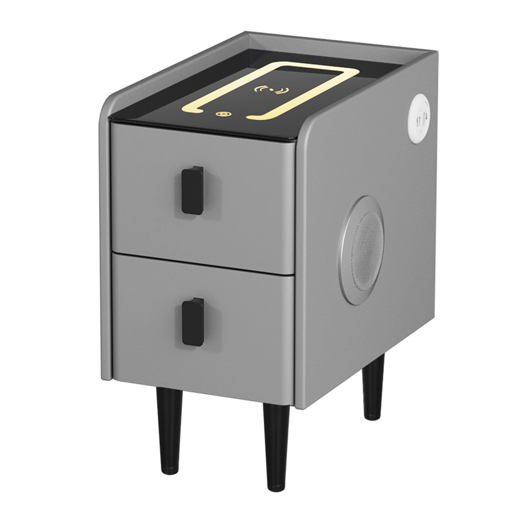 Artiss Aida Smart Bedside Table with Wireless Charging and Speaker – Grey