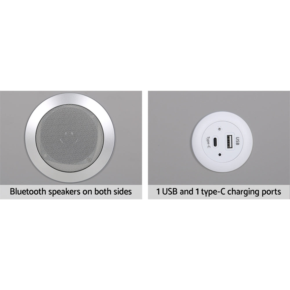 Artiss Aida Smart Bedside Table with Wireless Charging and Speaker – Grey