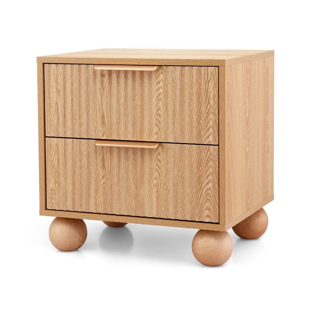 Artiss 2-Drawer Bedside Table – Pine Look